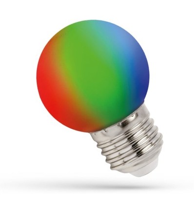 Ampoule LED E27 1W RGB sphérique - G45, 260 degrés, changement de couleur, ampoule décorative