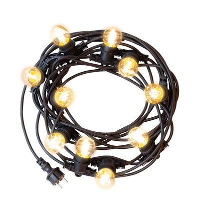 Guirlande lumineuse Spectrum pour 10 ampoules E27 - 5 mètres, IP44, 230V, sans source lumineuse