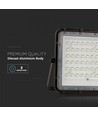Projecteur LED Solaire 15W - IP65, noir, avec panneau solaire, télécommande, batterie intégrée