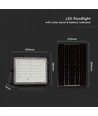 Projecteur LED Solaire 15W - IP65, noir, avec panneau solaire, télécommande, batterie intégrée
