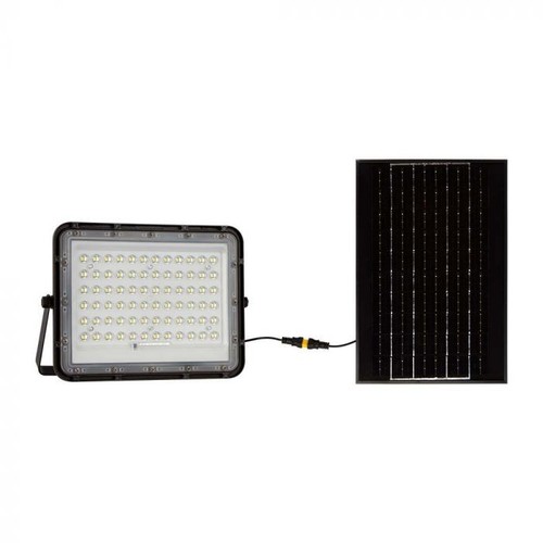 Projecteur LED Solaire 15W - IP65, noir, avec panneau solaire, télécommande, batterie intégrée