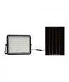 Projecteur LED Solaire 15W - IP65, noir, avec panneau solaire, télécommande, batterie intégrée