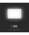 Projecteur LED Solaire 30W - IP65, noir, avec panneau solaire, télécommande, batterie intégrée