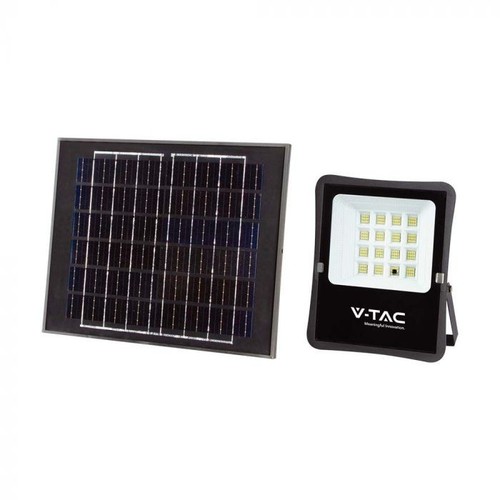 Projecteur LED Solaire 12W - IP65, noir, avec panneau solaire et télécommande