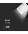 Projecteur LED Solaire 40W - IP65, noir, avec panneau solaire et télécommande
