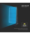 V-Tac Lampadaire solaire LED 15W - Noir, avec panneau solaire, capteur, IP65
