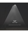 V-Tac Lampadaire solaire LED 15W - Noir, avec panneau solaire, capteur, IP65