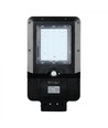 V-Tac Lampadaire solaire LED 15W - Noir, avec panneau solaire, capteur, IP65