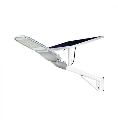 V-Tac 50W Lampe de rue solaire LED - Blanc, incl. panneau solaire, télécommande, IP65