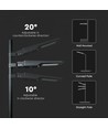 V-Tac Lampe de rue solaire LED 40W - Noir, avec panneau solaire, télécommande, capteur, IP65