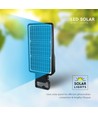 V-Tac Lampe de rue solaire LED 40W - Noir, avec panneau solaire, télécommande, capteur, IP65