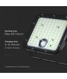 Projecteur LED Solaire 30W - IP65, Noir, avec panneau solaire, télécommande, batterie intégrée