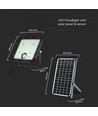 Projecteur LED Solaire 30W - IP65, Noir, avec panneau solaire, télécommande, batterie intégrée