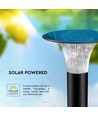 V-Tac Lampe de jardin solaire LED 15W - Noir, Ø25,7 cm, panneau solaire, capteur, IP65