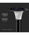 V-Tac Lampe de jardin solaire LED 15W - Noir, Ø25,7 cm, panneau solaire, capteur, IP65