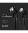 V-Tac 2x1,2W Lampes solaires de jardin LED - Noir, avec piquet, IP65