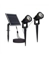 V-Tac 2x1,2W Lampes solaires de jardin LED - Noir, avec piquet, IP65