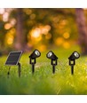 Lampes solaires de jardin V-Tac 3x1,2W LED - Noir, avec piquet, IP65