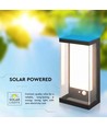 Applique murale solaire LED 1W - IP54, noir, capteur