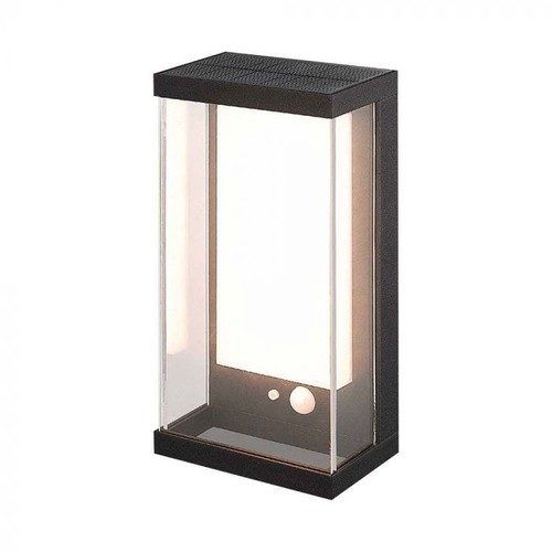 Applique murale solaire LED 1W - IP54, noir, capteur