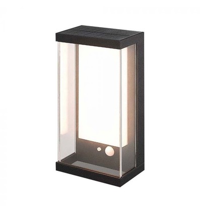 Applique murale solaire LED 1W - IP54, noir, capteur
