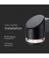Applique murale LED 1W - IP54, ronde, noire, solaire