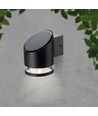 Applique murale LED 1W - IP54, ronde, noire, solaire