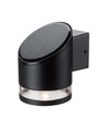 Applique murale LED 1W - IP54, ronde, noire, solaire