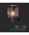 Applique murale LED 2.5W - IP54, noir, détecteur, solaire