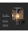 Applique murale LED 2.5W - IP54, noir, détecteur, solaire