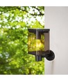 Applique murale LED 2.5W - IP54, noir, détecteur, solaire