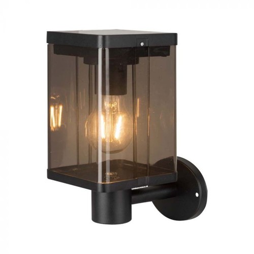 Applique murale LED 2.5W - IP54, noir, détecteur, solaire