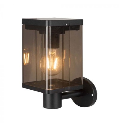 Applique murale LED 2.5W - IP54, noir, détecteur, solaire