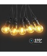 Guirlande lumineuse solaire V-Tac avec 10 ampoules 0,5W - 12 mètres, télécommande, IP44, source lumineuse incluse