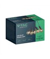 Guirlande lumineuse solaire V-Tac avec 10 ampoules 0,5W - 12 mètres, télécommande, IP44, source lumineuse incluse