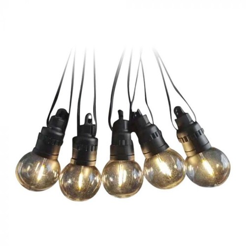 Guirlande lumineuse solaire V-Tac avec 10 ampoules 0,5W - 12 mètres, télécommande, IP44, source lumineuse incluse