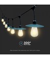 Guirlande lumineuse solaire V-Tac avec 15 ampoules de 0,2W - 15 mètres, IP44, source lumineuse incluse