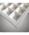 Dalle LED 60x60 Grille, 36W - Hauteur:35mm, 110lm/w, UGR16, RA90, Driver Philips, sans scintillement, bord blanc