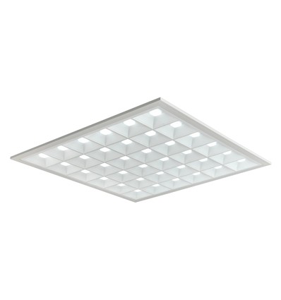 Dalle LED 60x60 Grille, 36W - Hauteur:35mm, 110lm/w, UGR16, RA90, Driver Philips, sans scintillement, bord blanc