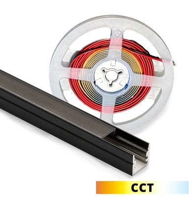 Éclairage 120cm pour panneau acoustique, noir - Ruban LED CCT, kit complet avec profilé alu