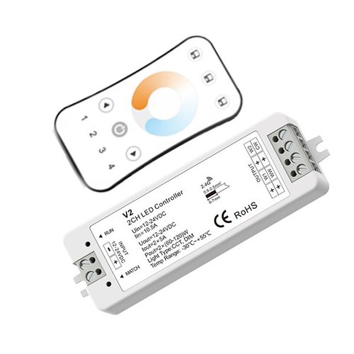 LEDlife rWave contrôleur CCT avec télécommande - 12V (120W), 24V (240W)