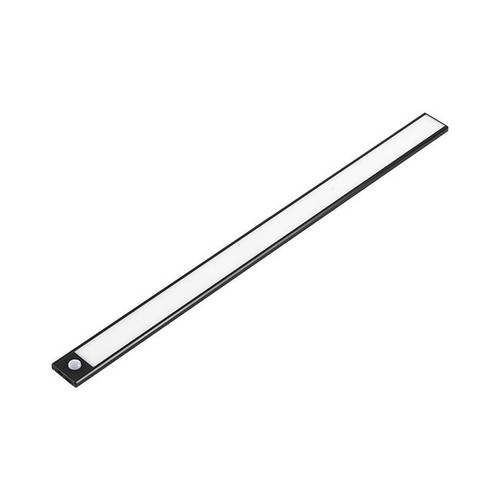 Éclairage d'armoire à batterie - 40 cm, noir, capteur PIR, rechargeable