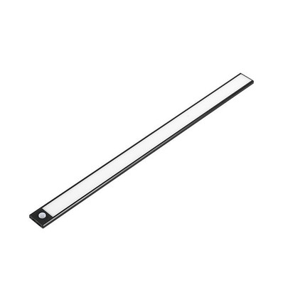 Éclairage d'armoire à batterie - 40 cm, noir, capteur PIR, rechargeable
