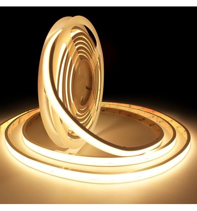 Ruban LED COB 5m 10W/m RA93 - 24V DC, IP65, 280 LED par mètre, COB LED