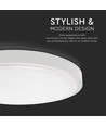 Plafonnier LED 24W - Ø29,5cm, hauteur : 5,5cm, bord blanc