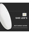 Plafonnier LED 24W - Ø29,5cm, hauteur : 5,5cm, bord blanc