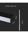 Luminaire suspendu LED 40W - 120cm, puce LED Samsung