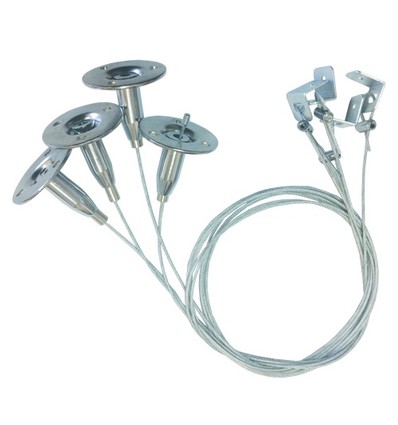 Kit de câbles pour panneau LED - 1 mètre, hauteur réglable, lot de 4 pièces