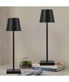 Lampe de table LED rechargeable intérieur/extérieur - Noir, tactile dimmable, CCT, IP54 extérieur