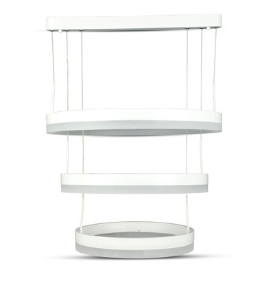 Lustre dimmable 92W avec 3 anneaux - Ø60cm, blanc chaud, lumière douce